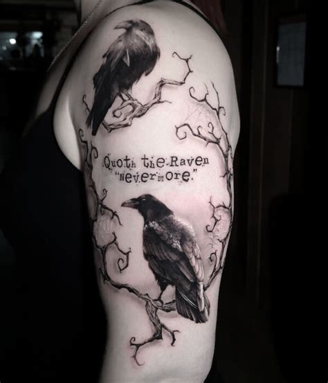 raven tattoo on back|Best 40 Inspiring Raven Tattoo Designs and Ideas with Meaning